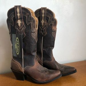 JB Dillon Women Cowboy Boots - Dark Brown leather